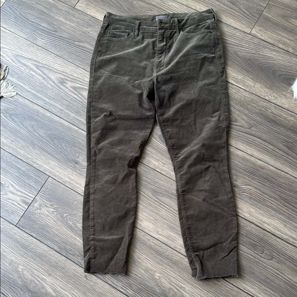 Mother the Looker Hopscotch Ankle Fray in green Women's Size 30 high waisted